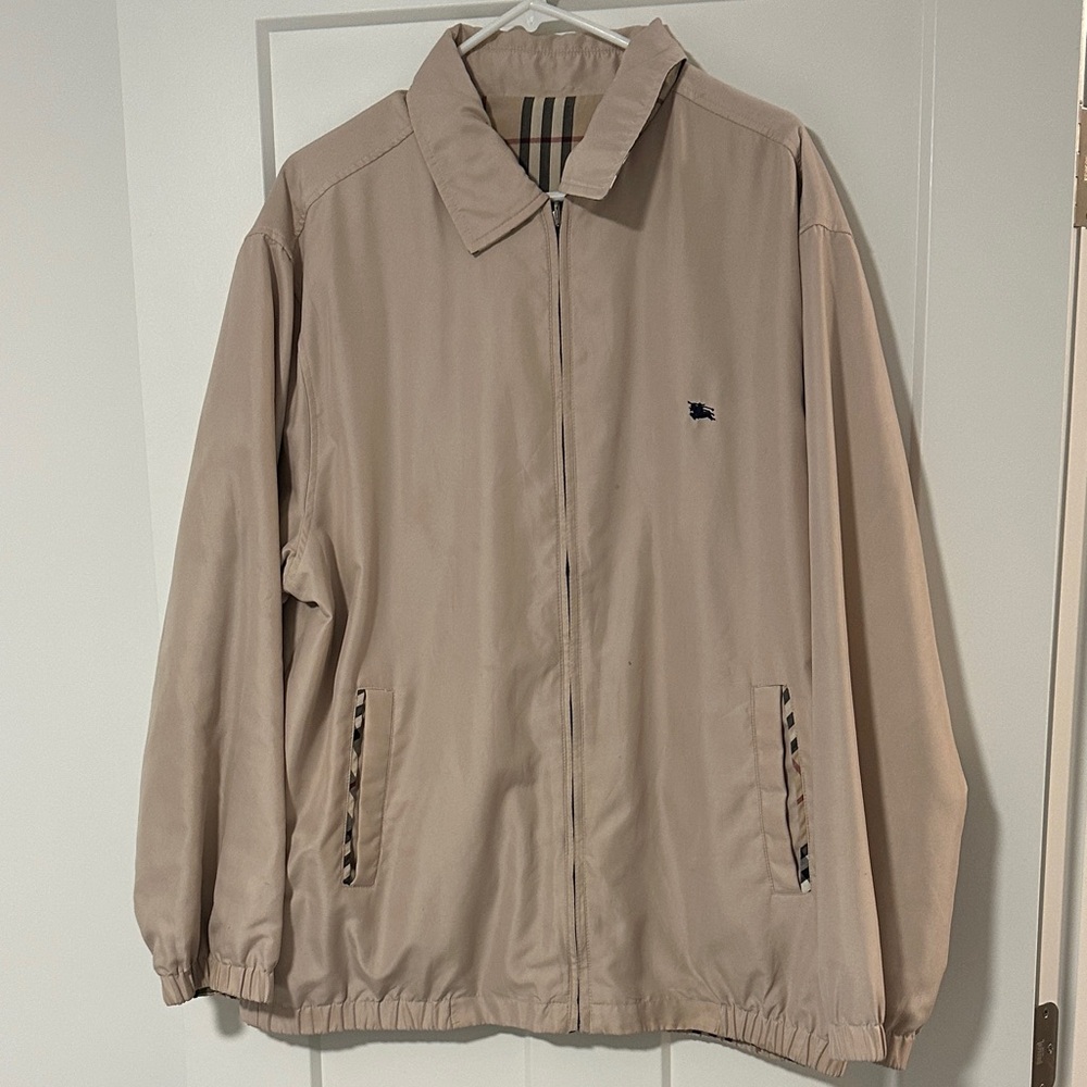 Vintage Reversible Burberrys Men's Tan Lightweight Jacket.